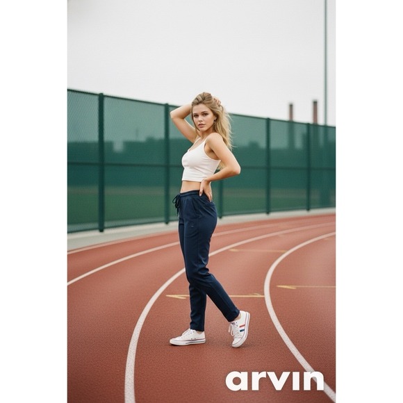 Athletic Works Pants - Athletics Works Women's Exercise Pants Sz M w Pockets Drawstring Waist Navy